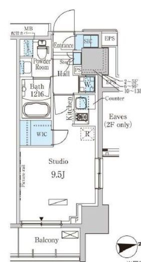 パークアクシス赤塚　1013号室　間取り