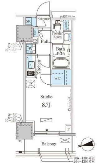 パークアクシス赤塚　1104号室　間取り