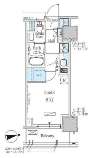 パークアクシス赤塚　511号室　間取り