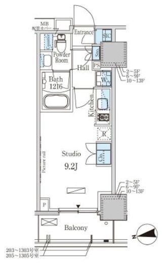 パークアクシス赤塚　705号室　間取り