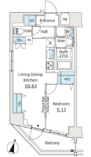 アイル王子ノルド　1101号室　間取り