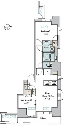 ブリリアイスト町屋　608号室　間取り