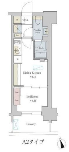 ブリリアイスト町屋　802号室　間取り