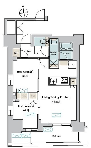 ブリリアイスト町屋　901号室　間取り