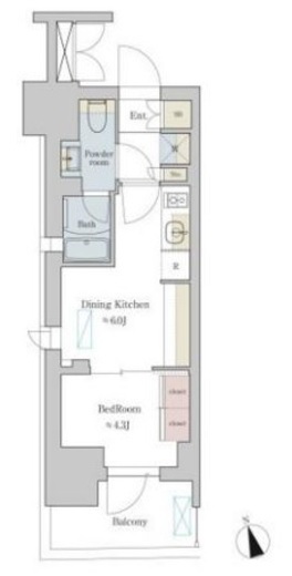 ブリリアイスト町屋　801号室　間取り