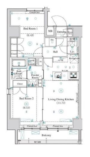 アークマーク王子　1203号室　間取り