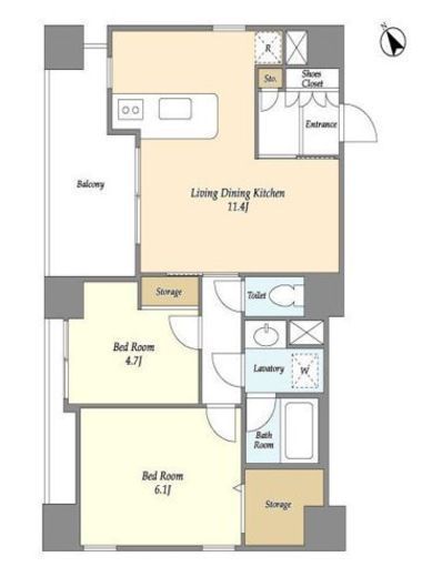 アブレスト動坂　201号室　間取り