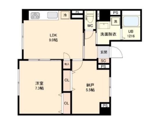 アブレスト西日暮里　701号室　間取り
