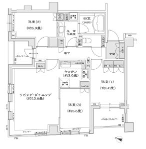 パークハウス中目黒　301号室　間取り
