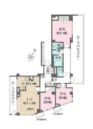 パークハウス中目黒　505号室　間取り