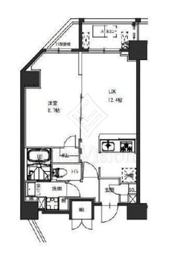 S-RESIDENCE駒込六義園 (エスレジデンス駒込六義園)　1303号室　間取り
