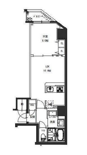 S-RESIDENCE駒込六義園 (エスレジデンス駒込六義園)　401号室　間取り