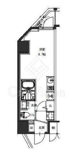 S-RESIDENCE駒込六義園 (エスレジデンス駒込六義園)　904号室　間取り