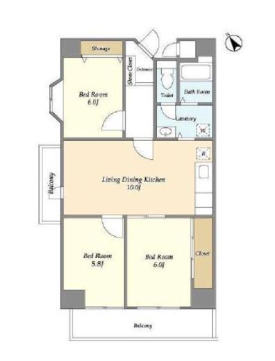 ネオ・プロミネンス　901号室　間取り