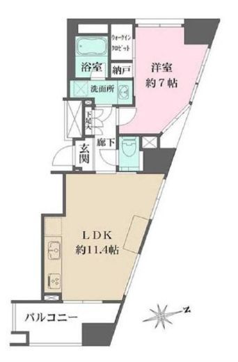 パークハウス駒込アーバンス　1202号室　間取り