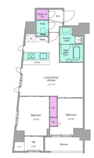 クレヴィアリグゼ西巣鴨　502号室　間取り