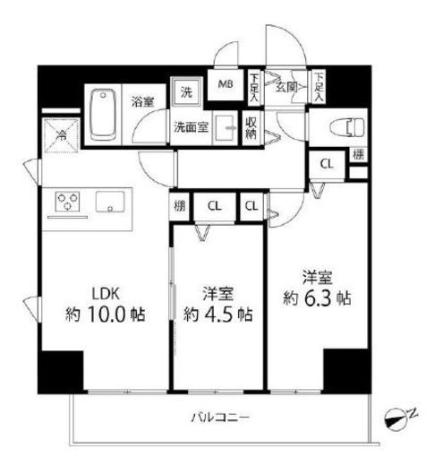 SAION町屋　1103号室　間取り