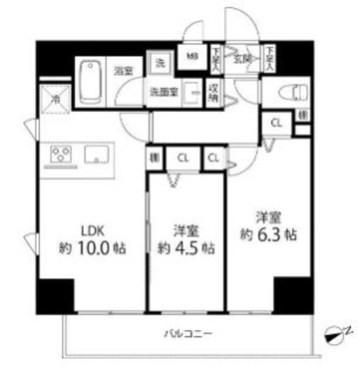 SAION町屋　1503号室　間取り