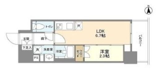 リアンシエルブルー田端　402号室　間取り