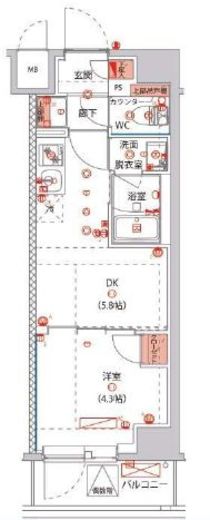 ハーモニーレジデンス東京サウス大塚　402号室　間取り