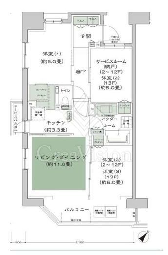 シティハウス池袋　13F1号室　間取り