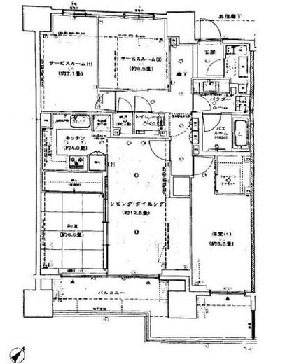 シティハウス池袋　14F1号室　間取り