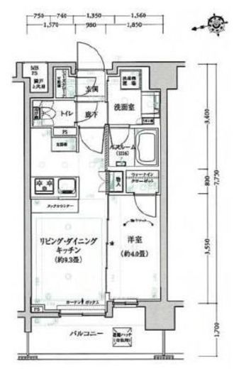 クリオ椎名町アーバンテラスEX　702号室　間取り