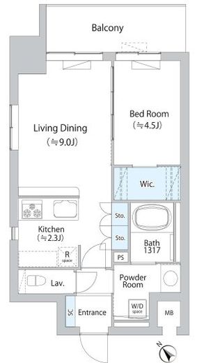 ボヌール小石川α　401号室　間取り
