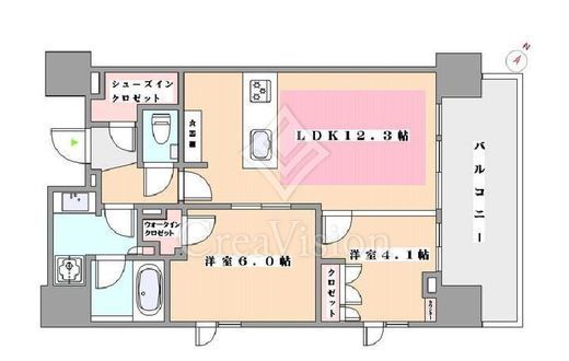 ルジェンテ駒込六義園リビオレゾン　1303号室　間取り