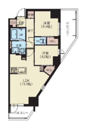 スプランディッド西日暮里　1306号室　間取り