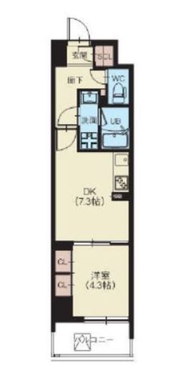 スプランディッド西日暮里　405号室　間取り