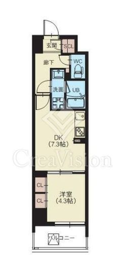 スプランディッド西日暮里　509号室　間取り