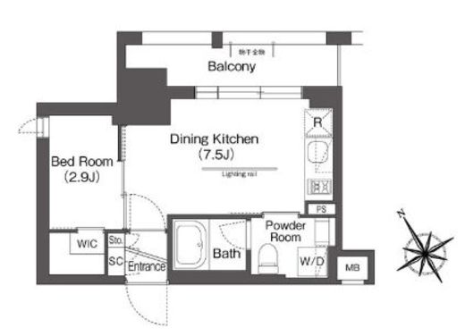 BluRock後楽園　307号室　間取り