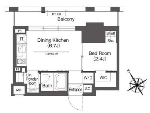 BluRock後楽園　508号室　間取り
