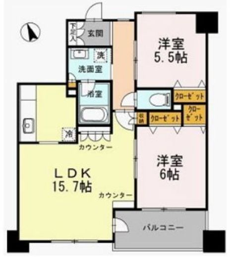 カスタリア荒川　1503号室　間取り