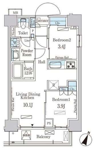 パークアクシス大塚サウスレジデンス　205号室　間取り