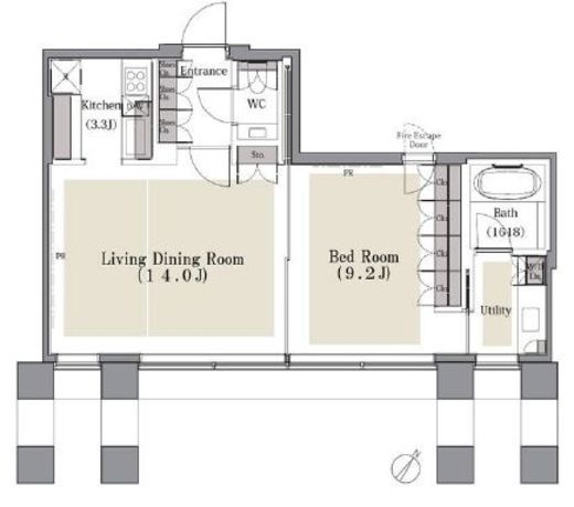 AKASAKA K-TOWER RESIDENCE　2802号室　間取り