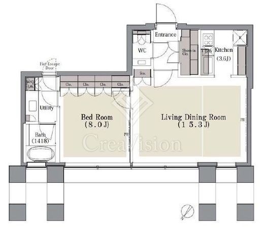ＡＫＡＳＡＫＡ　Ｋ－ＴＯＷＥＲ　ＲＥＳＩＤＥＮＣＥ　2907号室　間取り