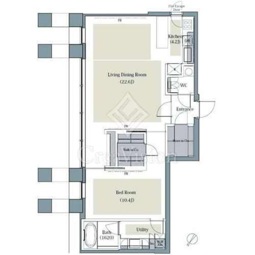 ＡＫＡＳＡＫＡ　Ｋ－ＴＯＷＥＲ　ＲＥＳＩＤＥＮＣＥ　3008号室　間取り