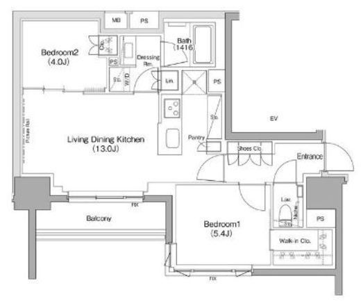 ザ・パークハビオ滝野川　410号室　間取り