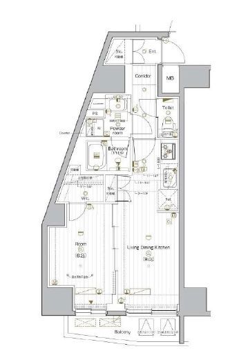 PREMIUM CUBE G 後楽園 (プレミアムキューブジー後楽園)　703号室　間取り