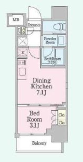 クレストコート本郷三丁目　1403号室　間取り