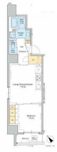 プラウドフラット文京千駄木　1402号室　間取り