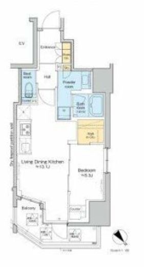 プラウドフラット文京千駄木　501号室　間取り