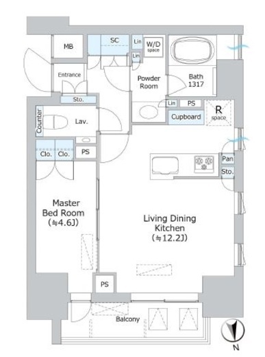 パークホームズ本郷三丁目　801号室　間取り