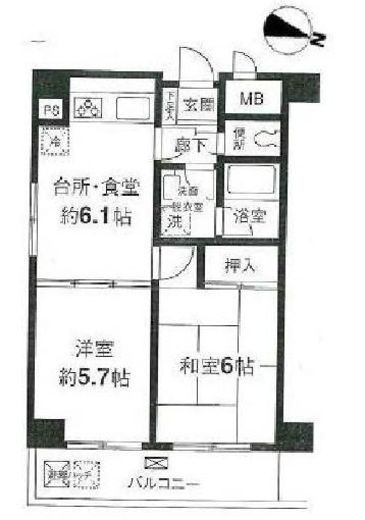 東急ドエルアルス音羽Ⅱ　405号室　間取り