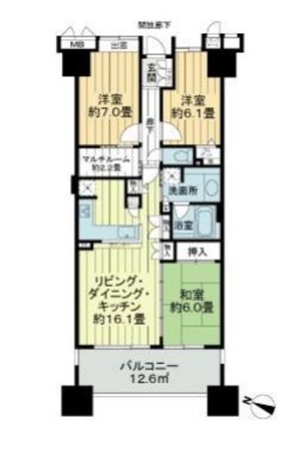 トキアス (TOKIAS)　1305号室　間取り