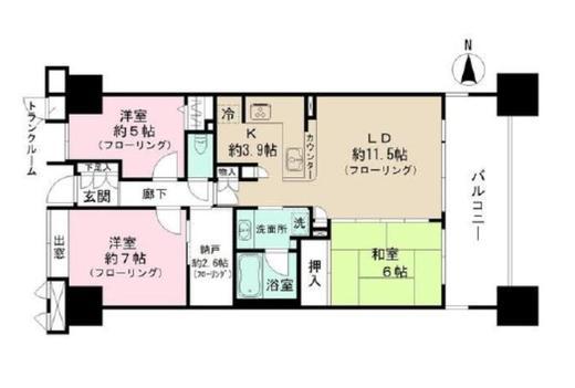 トキアス (TOKIAS)　628号室　間取り