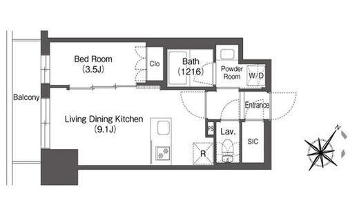 ミュプレ巣鴨駅前　1306号室　間取り
