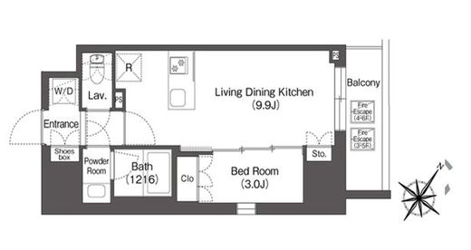 ミュプレ巣鴨駅前　1401号室　間取り